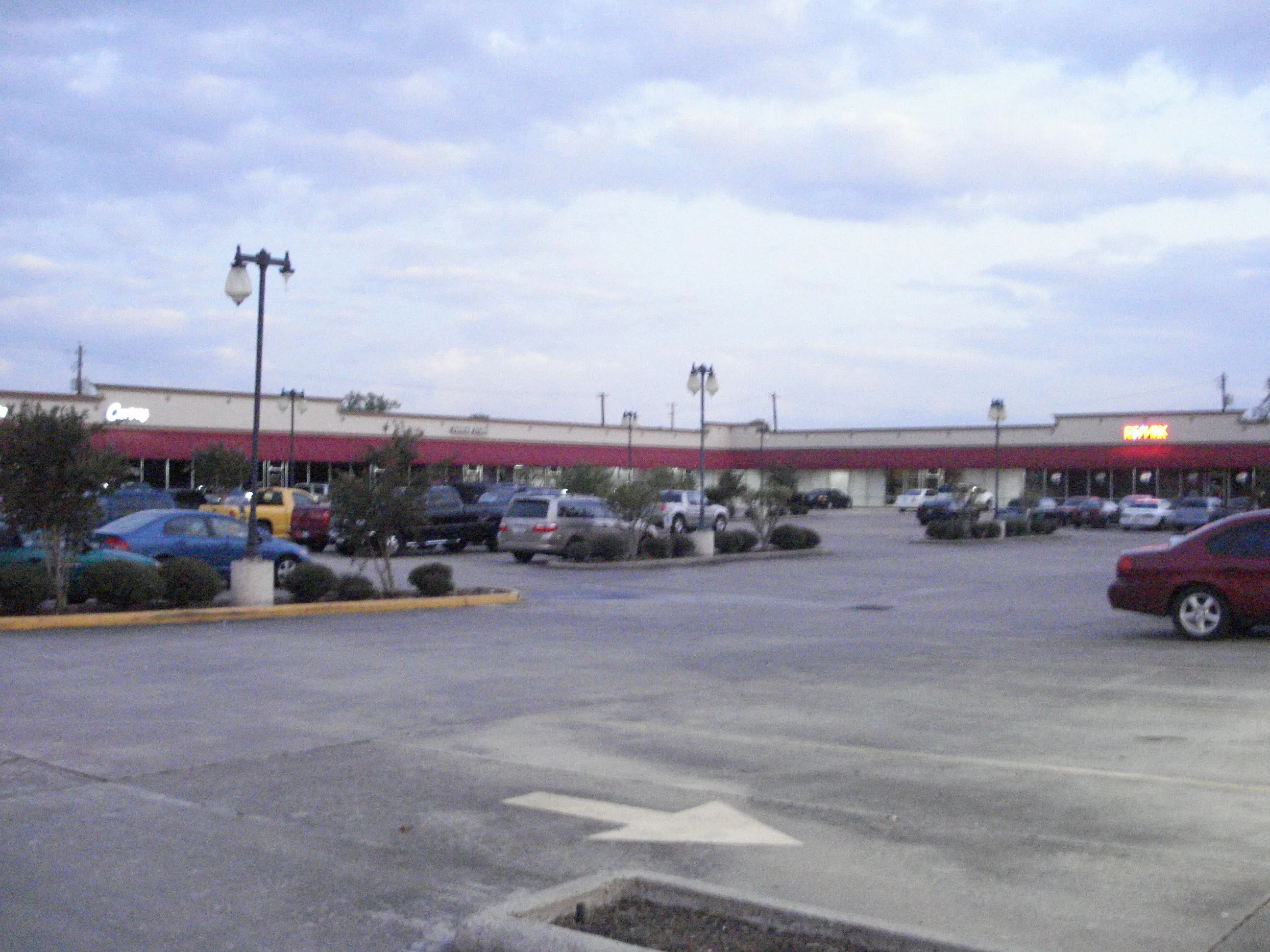 Shopping plaza awnings