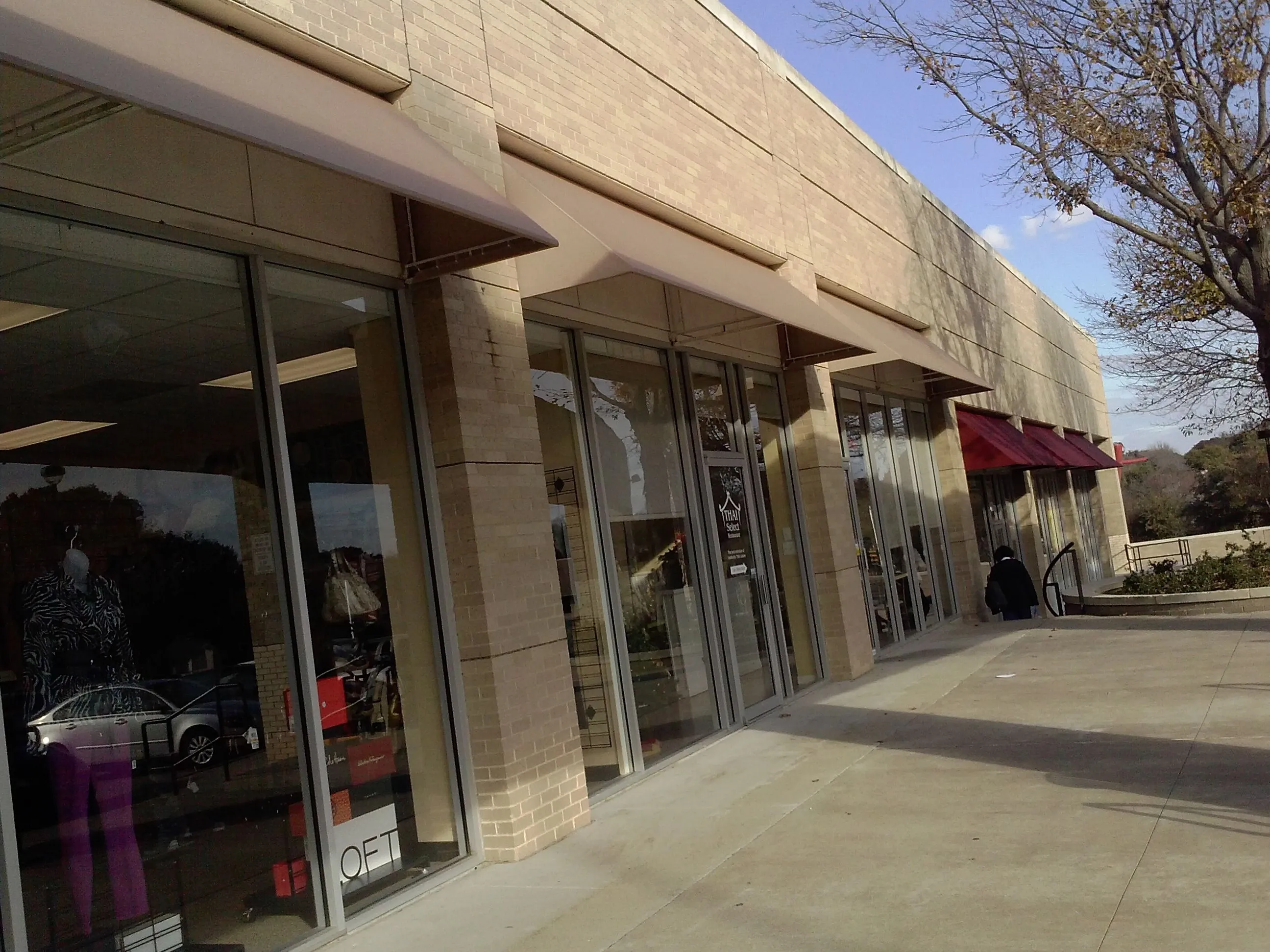 Shopping plaza awnings