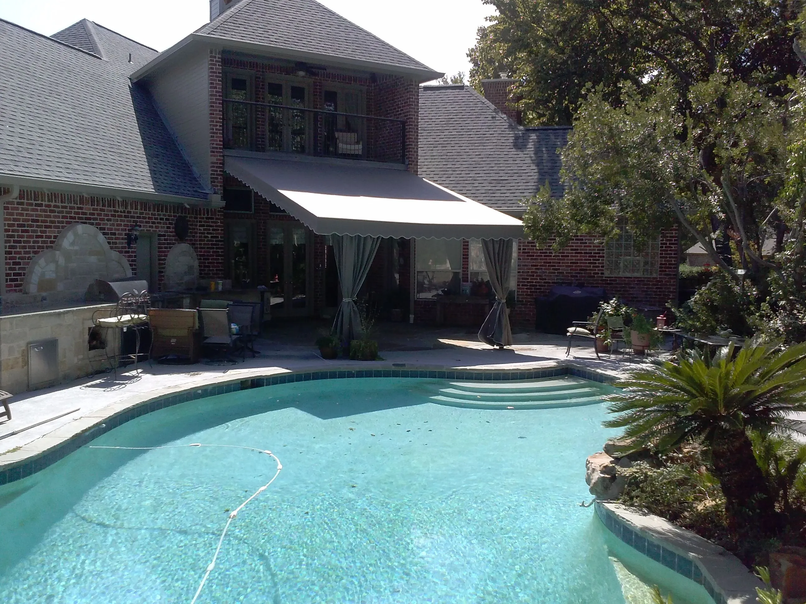 Pool side residential awning